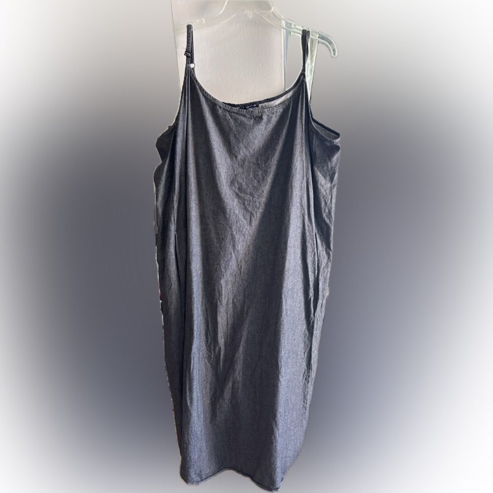 Eileen Fisher Organic Cotton Gray Sleeveless Tunic Dress 3X Minimalist